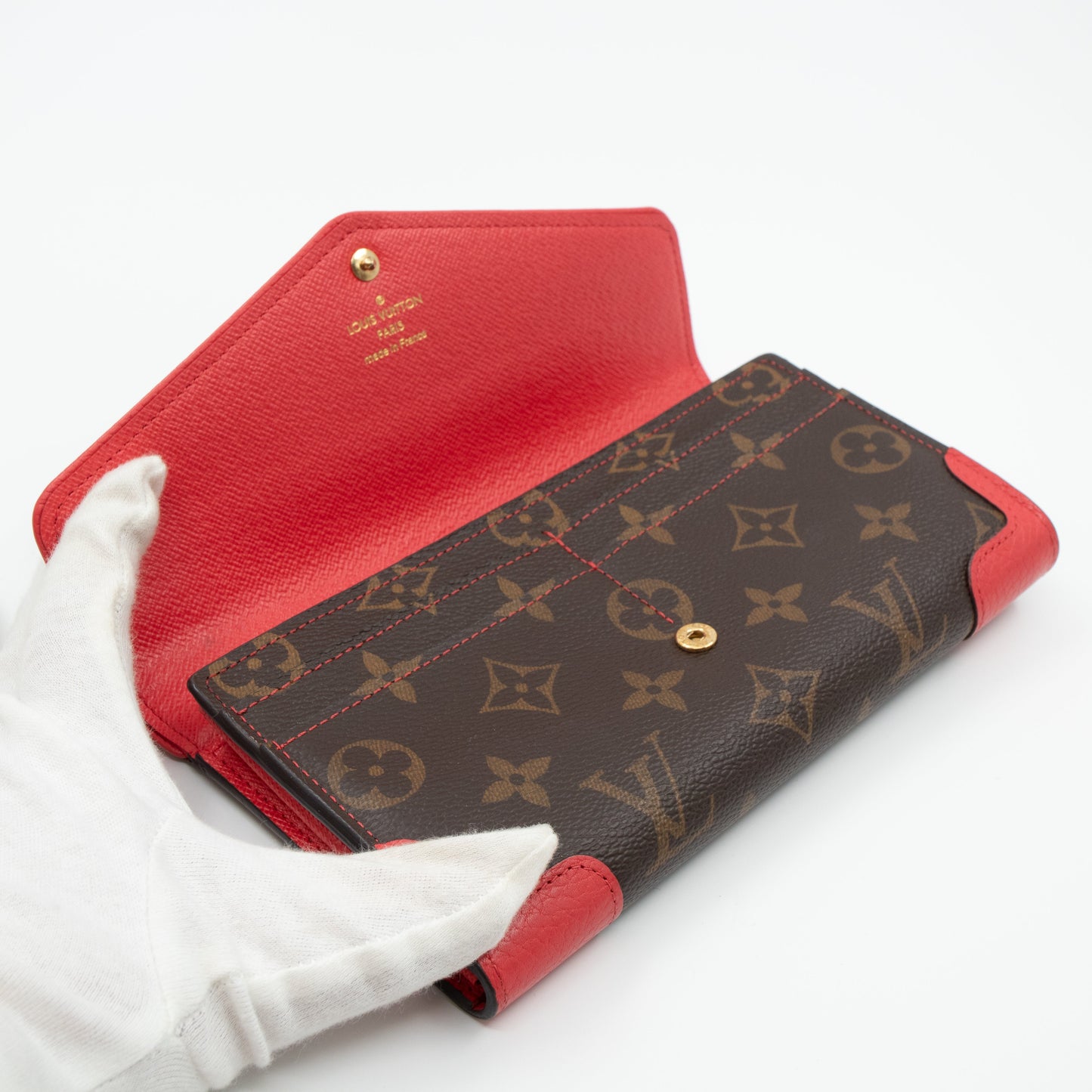 Louis-vuitton Sarah Wallet Retiro Monogram Red