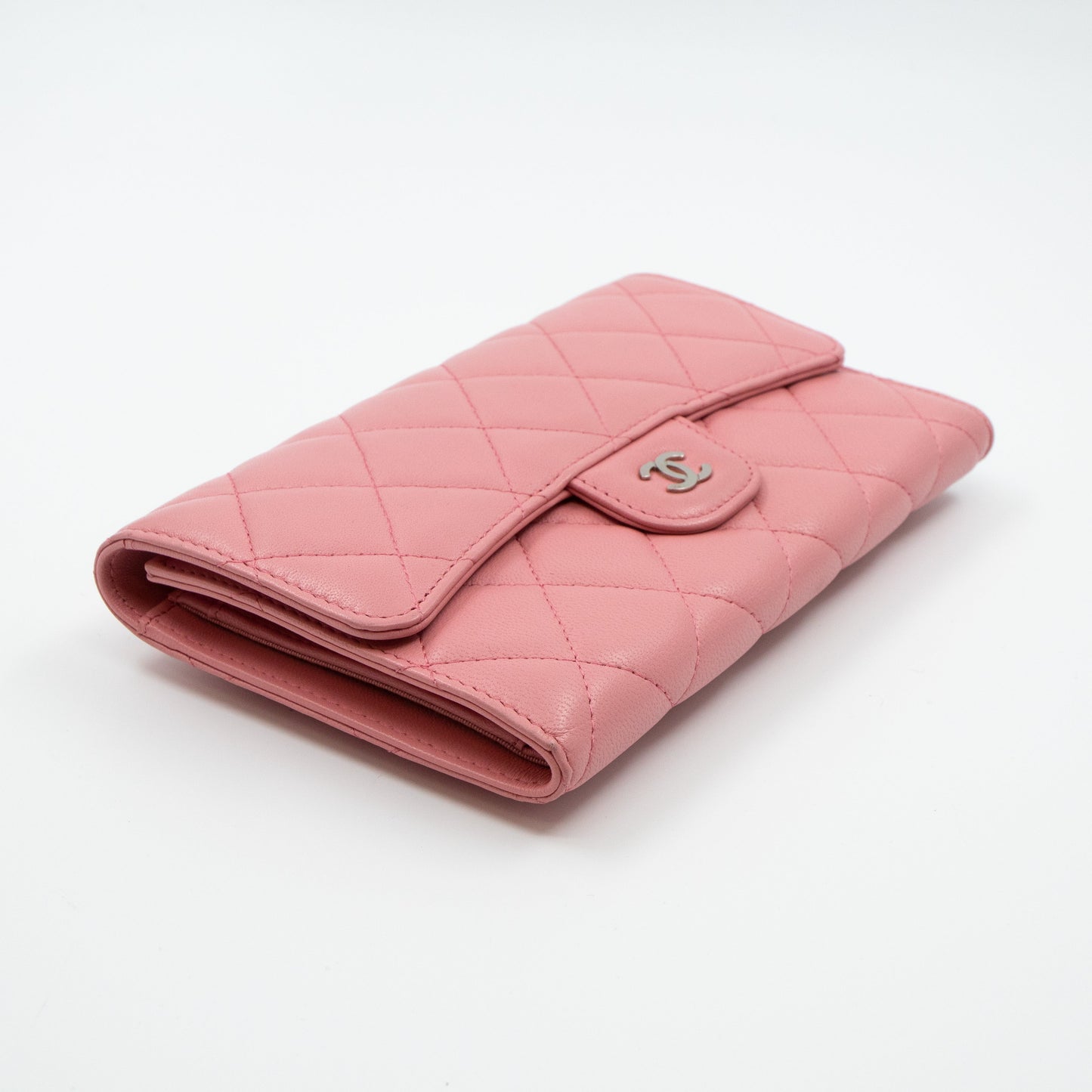 Classic Flap Wallet Pink Leather