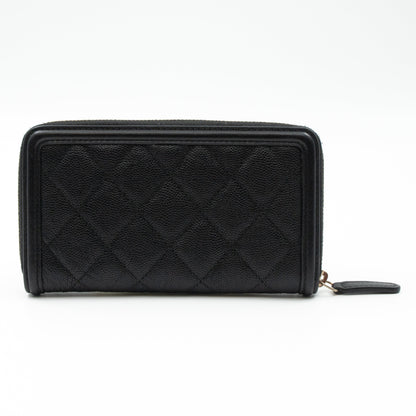 Medium Zipped Wallet CC Filigree Black Caviar