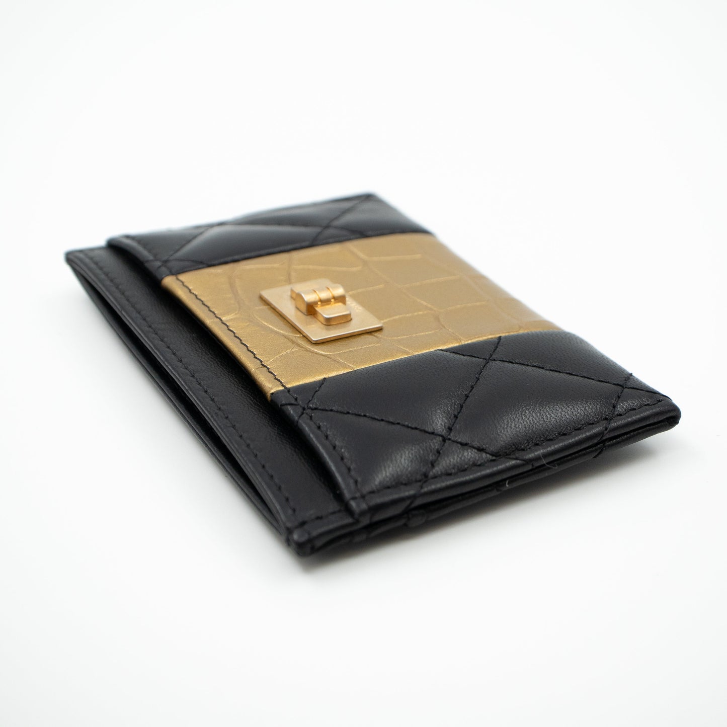 Holder Black & Gold Leather
