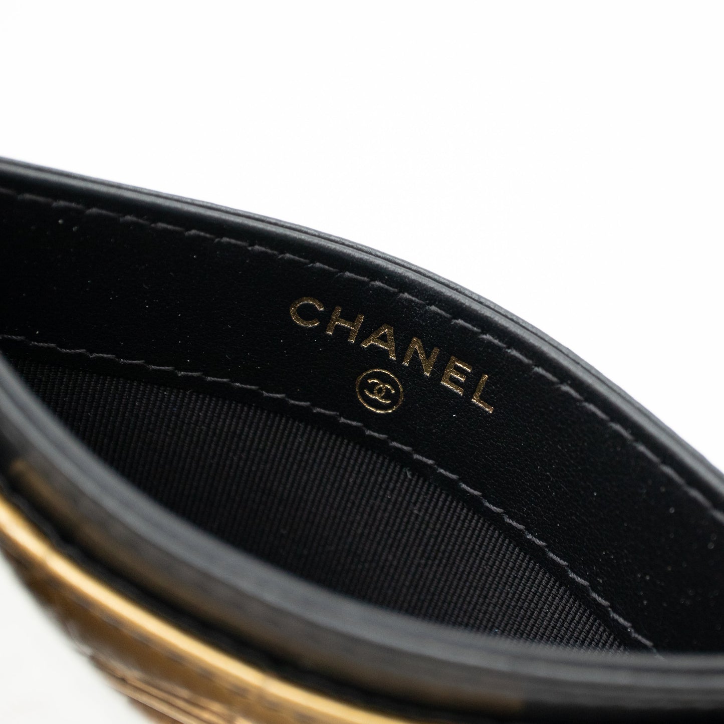 Holder Black & Gold Leather