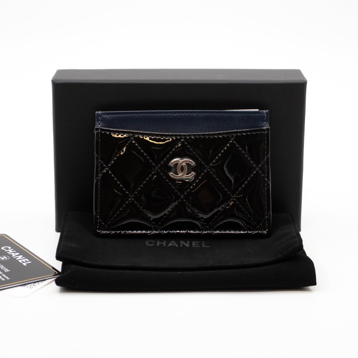 Holder Black Blue Patent Leather