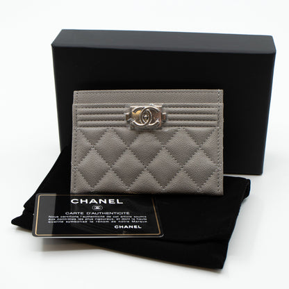 Boy Classic Card Holder Grey Caviar
