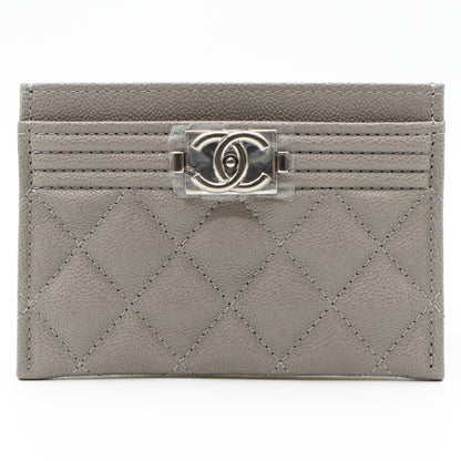 Boy Classic Card Holder Grey Caviar