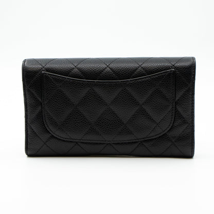 Classic Flap Wallet Black Caviar