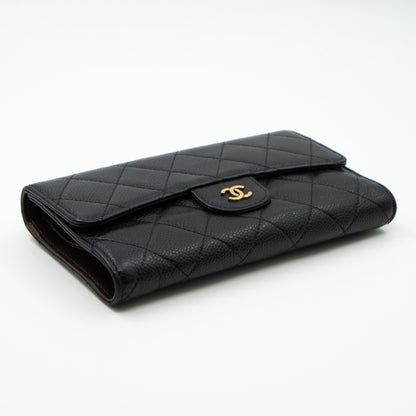 Classic Flap Wallet Black Caviar