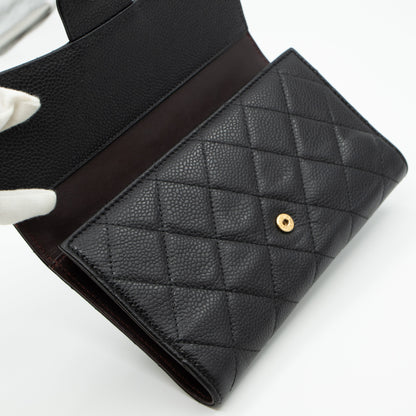 Classic Flap Wallet Black Caviar