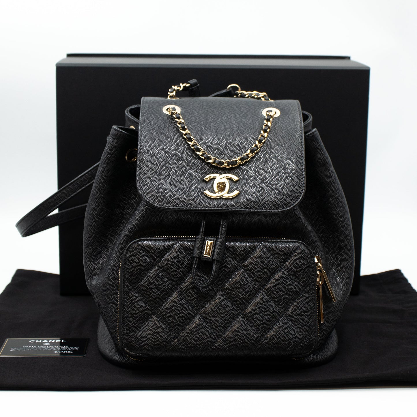 Business Affinity Backpack Small Black Caviar