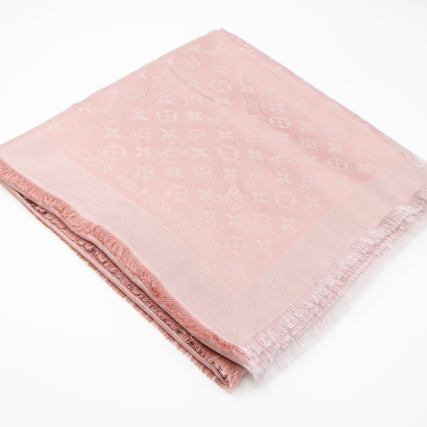 Louis-vuitton Monogram Shine Shawl Rose Velours