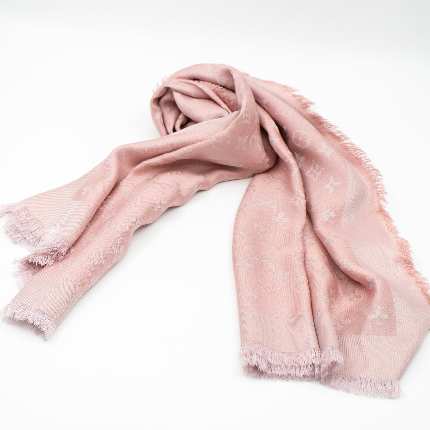 Louis-vuitton Monogram Shine Shawl Rose Velours