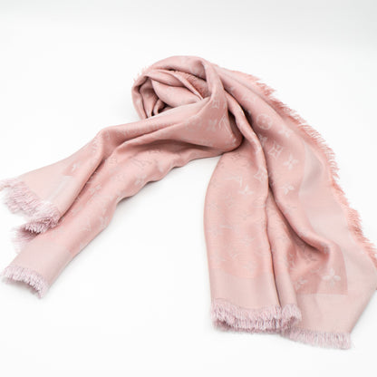 Louis-vuitton Monogram Shine Shawl Rose Velours