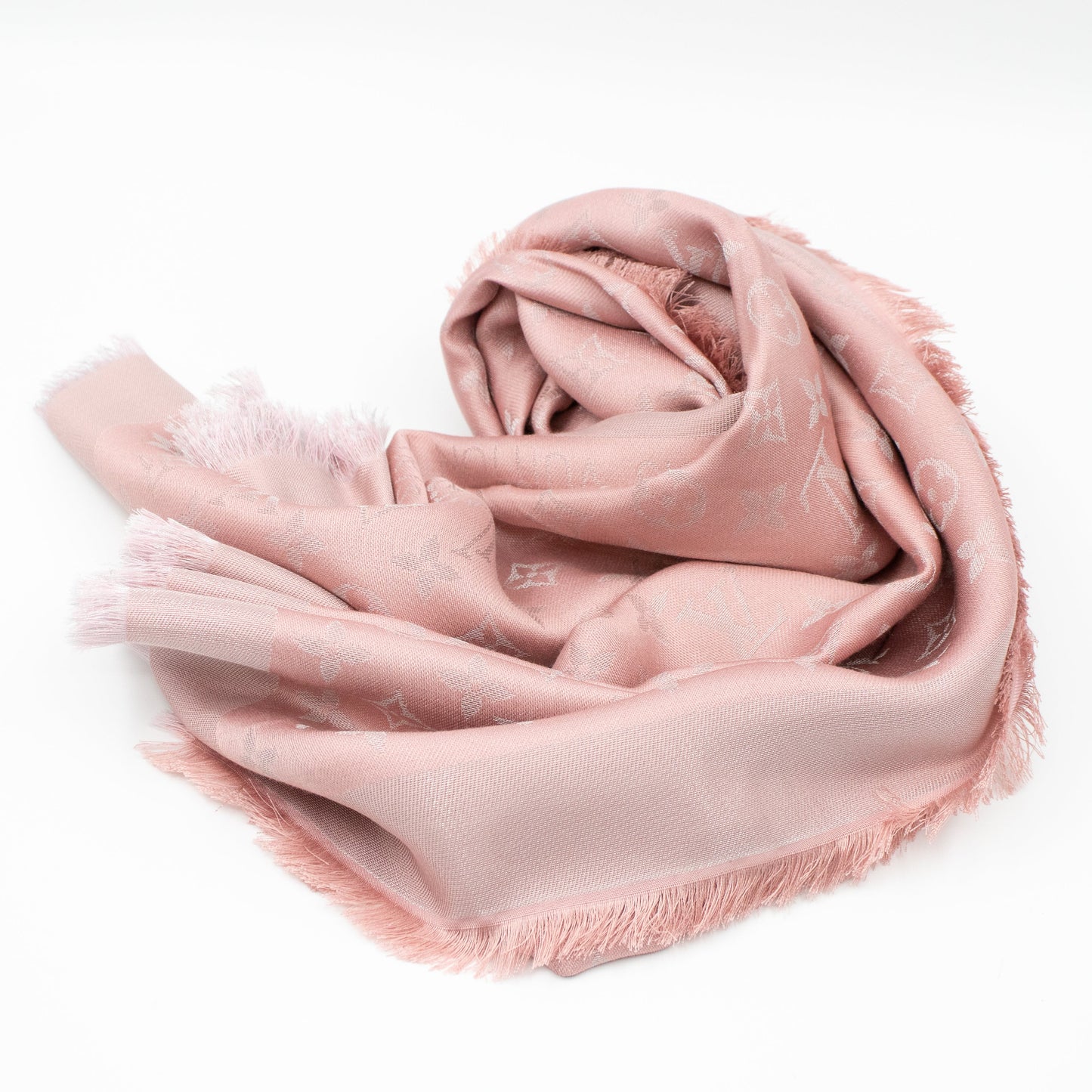 Louis-vuitton Monogram Shine Shawl Rose Velours