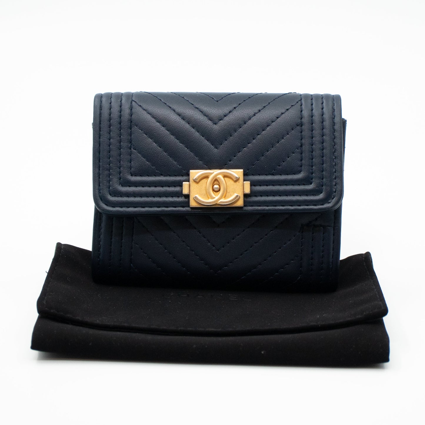 Boy Flap  Case Navy Leather