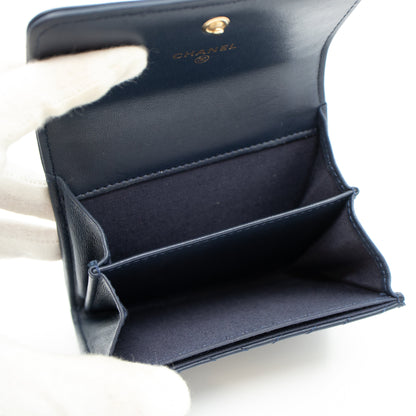 Boy Flap  Case Navy Leather