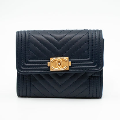 Boy Flap  Case Navy Leather