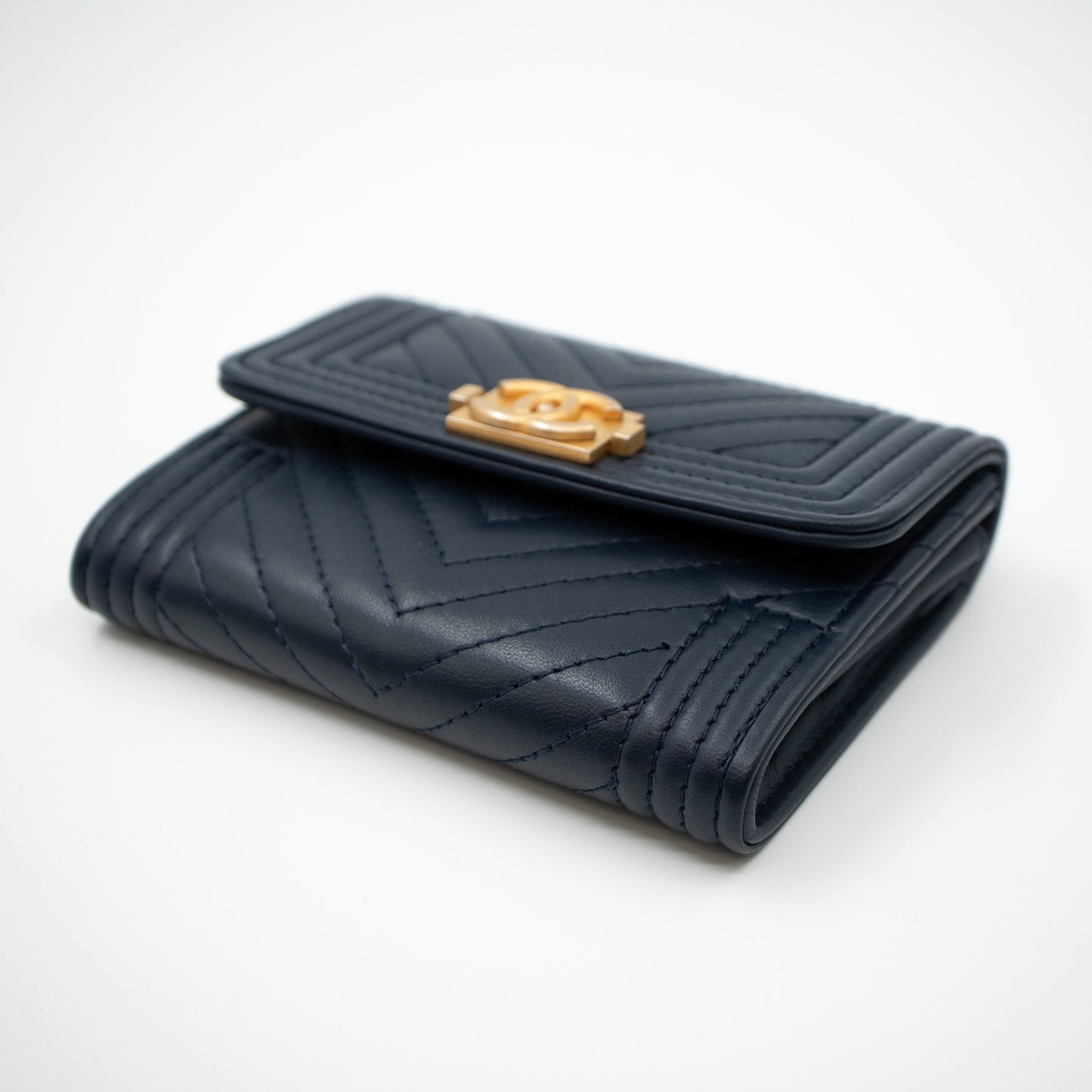 Boy Flap  Case Navy Leather