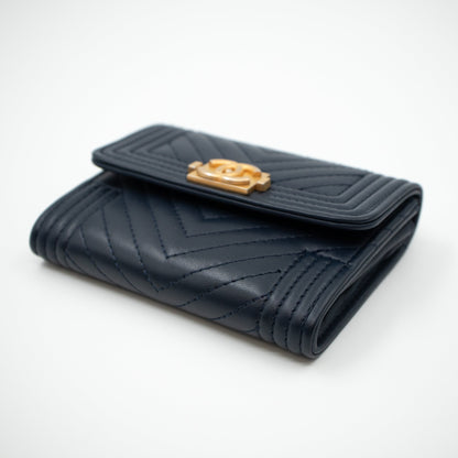 Boy Flap  Case Navy Leather