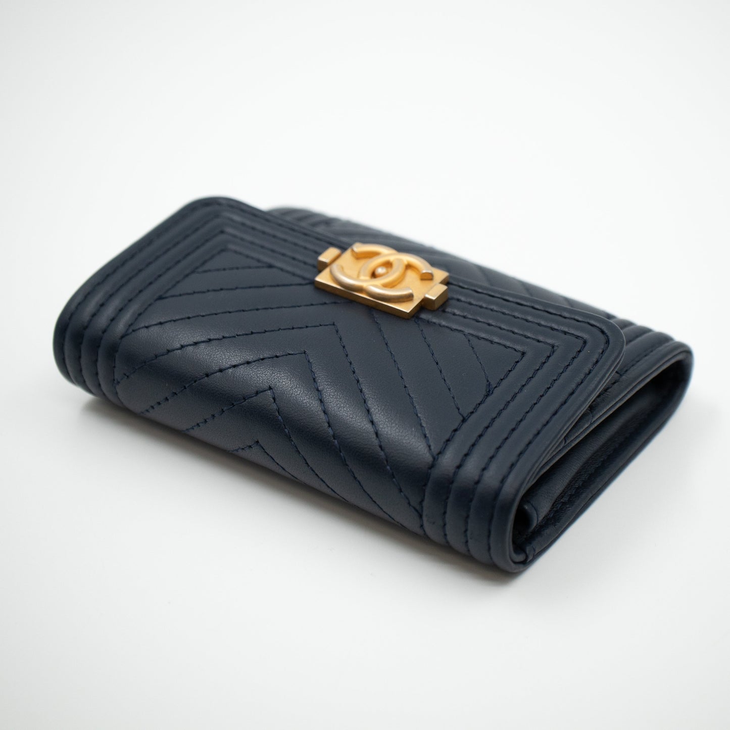 Boy Flap  Case Navy Leather