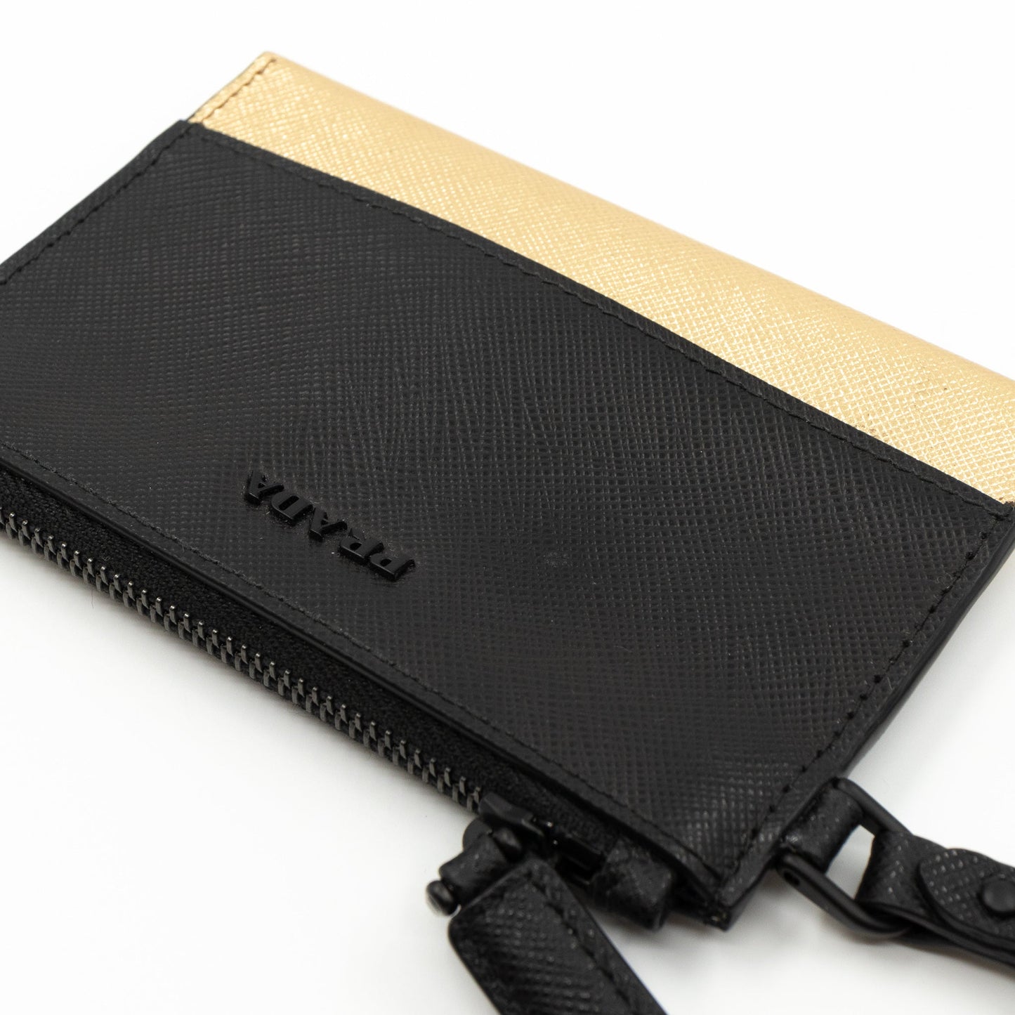 Card Case Active Saffiano Black & Gold