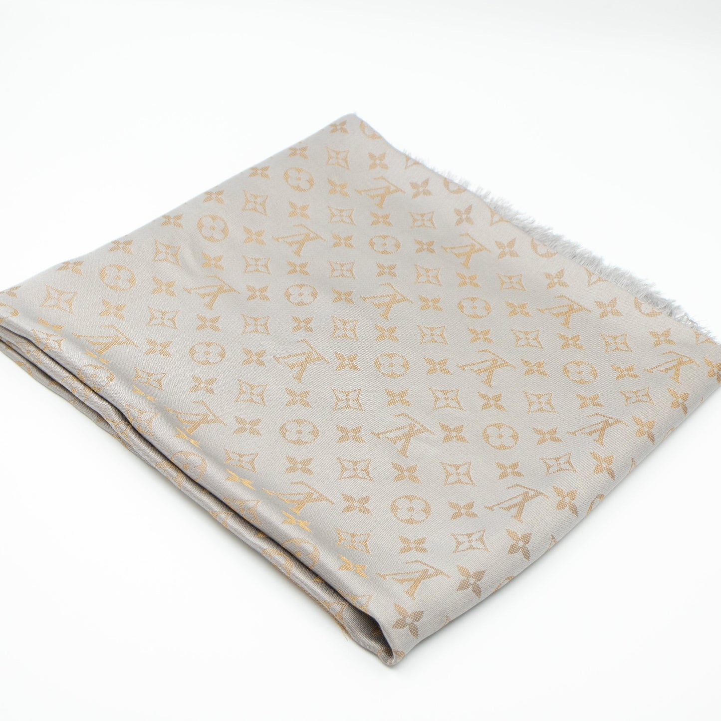 Louis-vuitton Monogram Shine Shawl Greige Gold