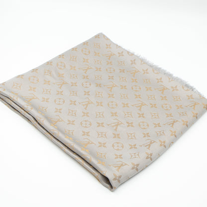 Louis-vuitton Monogram Shine Shawl Greige Gold