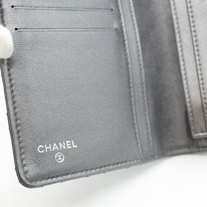 Classic Long Wallet Metallic Grey Leather