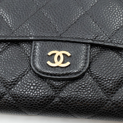 Classic Flap Wallet Black Caviar