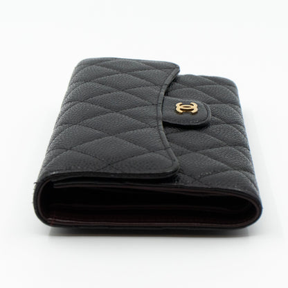 Classic Flap Wallet Black Caviar