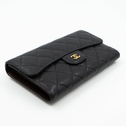 Classic Flap Wallet Black Caviar