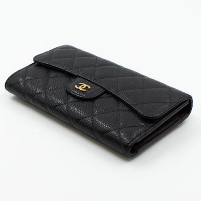 Classic Flap Wallet Black Caviar