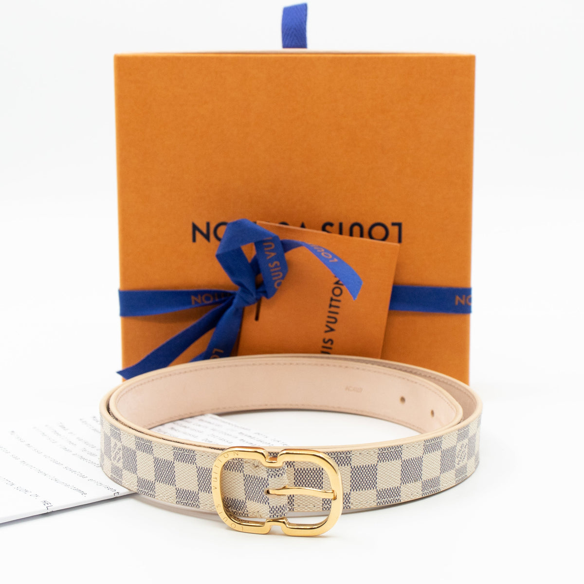 Louis-vuitton Belt Mini Damier Azur 25 mm 85 cm