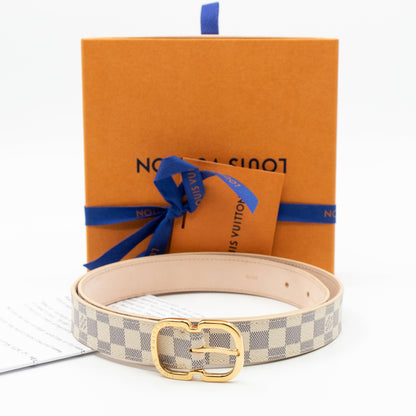 Louis-vuitton Belt Mini Damier Azur 25 mm 85 cm