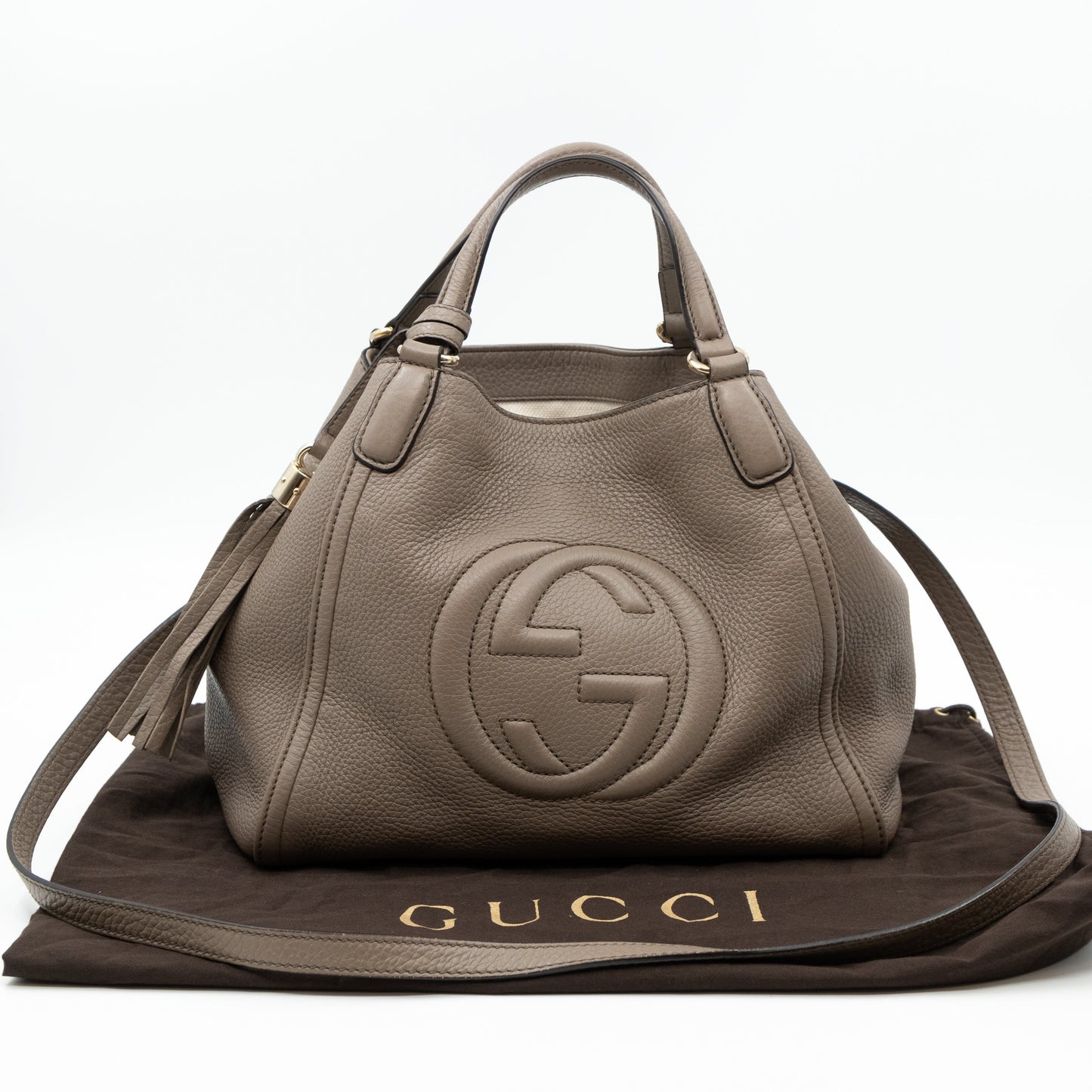 Soho Two Way Tote Grey Leather