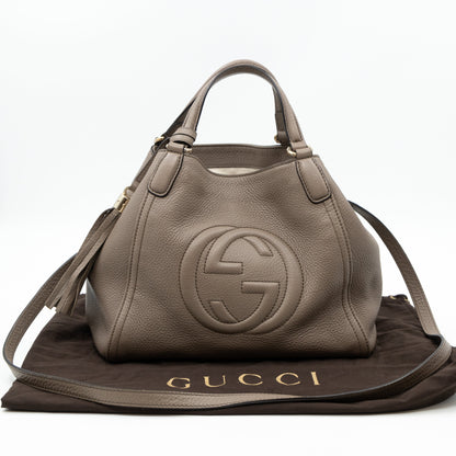 Soho Two Way Tote Grey Leather
