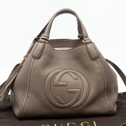 Soho Two Way Tote Grey Leather