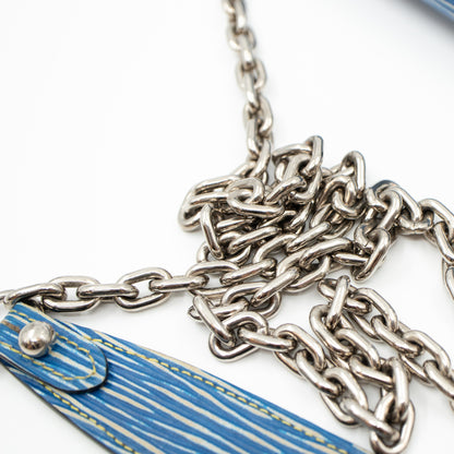 Louis-vuitton Twist Chain Wallet Epi Leather Denim