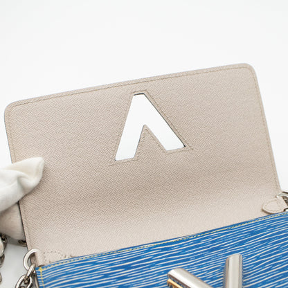 Louis-vuitton Twist Chain Wallet Epi Leather Denim