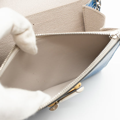 Louis-vuitton Twist Chain Wallet Epi Leather Denim