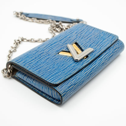 Louis-vuitton Twist Chain Wallet Epi Leather Denim