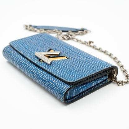 Louis-vuitton Twist Chain Wallet Epi Leather Denim