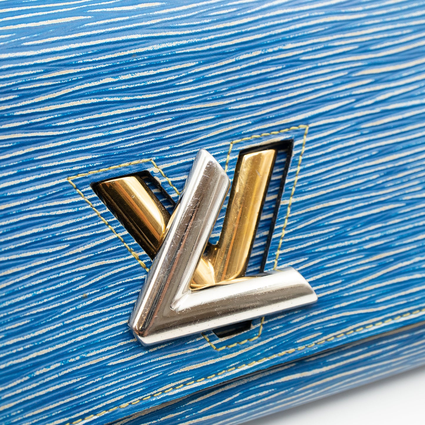 Louis-vuitton Twist Chain Wallet Epi Leather Denim