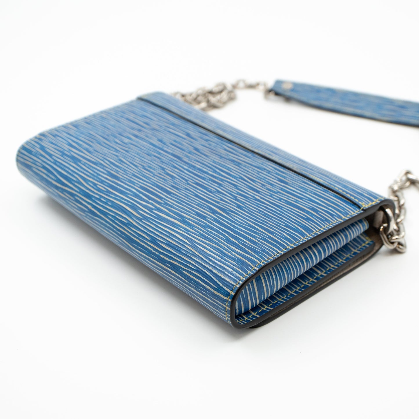 Louis-vuitton Twist Chain Wallet Epi Leather Denim