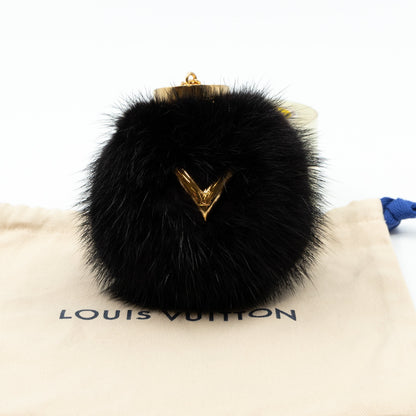 Louis-vuitton Bubble V Fur Bag Charm Black