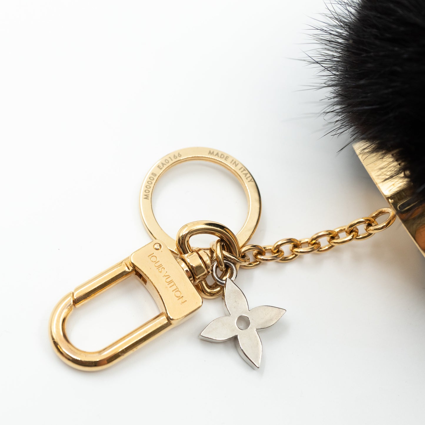 Louis-vuitton Bubble V Fur Bag Charm Black