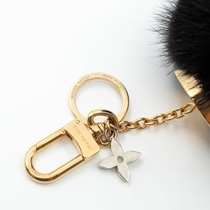 Louis-vuitton Bubble V Fur Bag Charm Black
