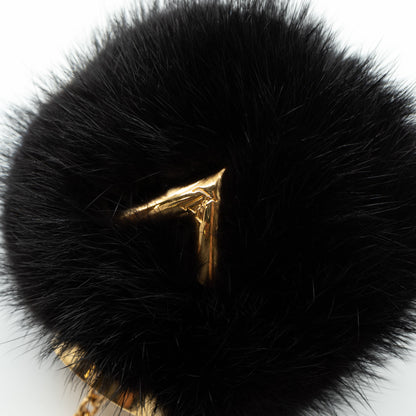 Louis-vuitton Bubble V Fur Bag Charm Black