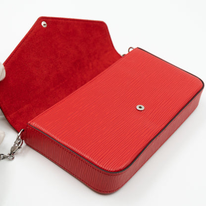 Louis-vuitton Pochette Felicie Epi Leather Red