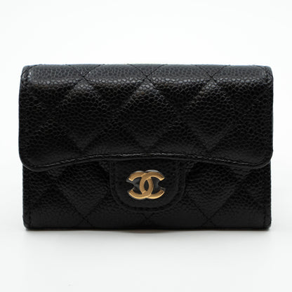 Classic Flap Card Case Black Caviar