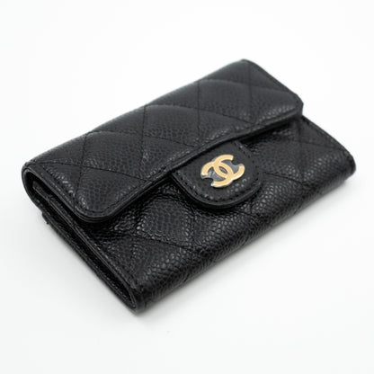 Classic Flap Card Case Black Caviar