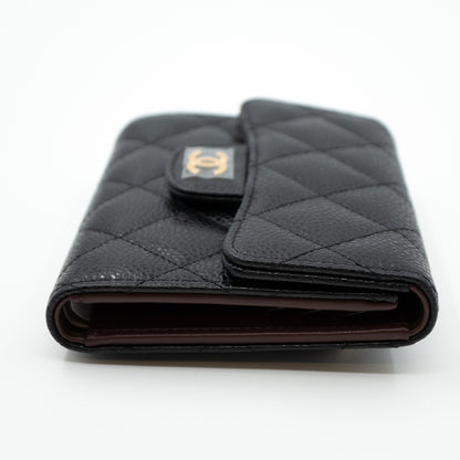 Small Classic Flap Wallet Black Caviar